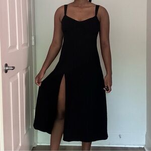 black midi dress